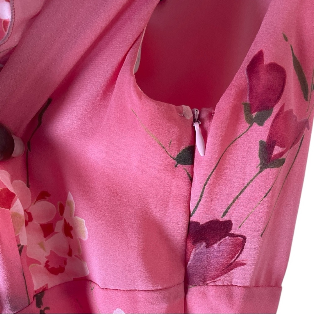 Connected Apparel Pink Floral Maxi Dress Women’s Sleeveless V-Neck Y2K Sz 8 - Picture 3 of 6